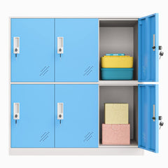6 Door Metal Blue Storage Cabinet