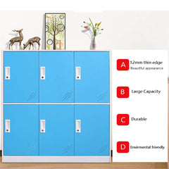6 Door Metal Blue Storage Cabinet