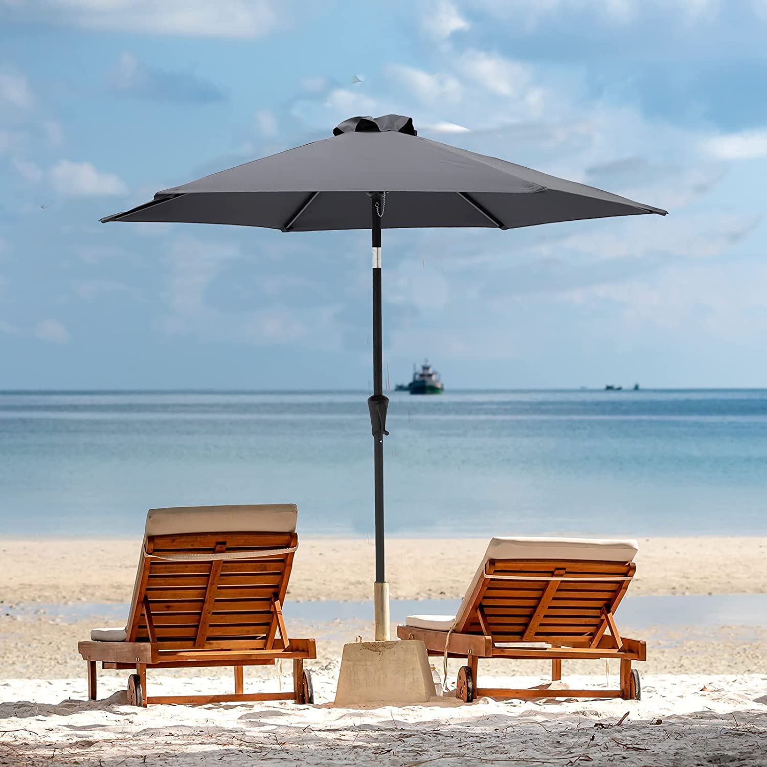 9 ft steel tilt patio umbrella in emerald coast C-Hopetree 9 ft Outdoor Patio Market Table Umbrella with Tilt – Price Depot