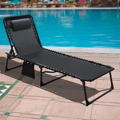 Portable Outdoor Recliner with Detachable Pocket and Pillow