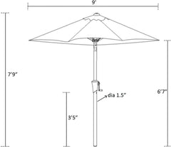 C-Hopetree 9 ft Outdoor Patio Market Table Umbrella with Tilt