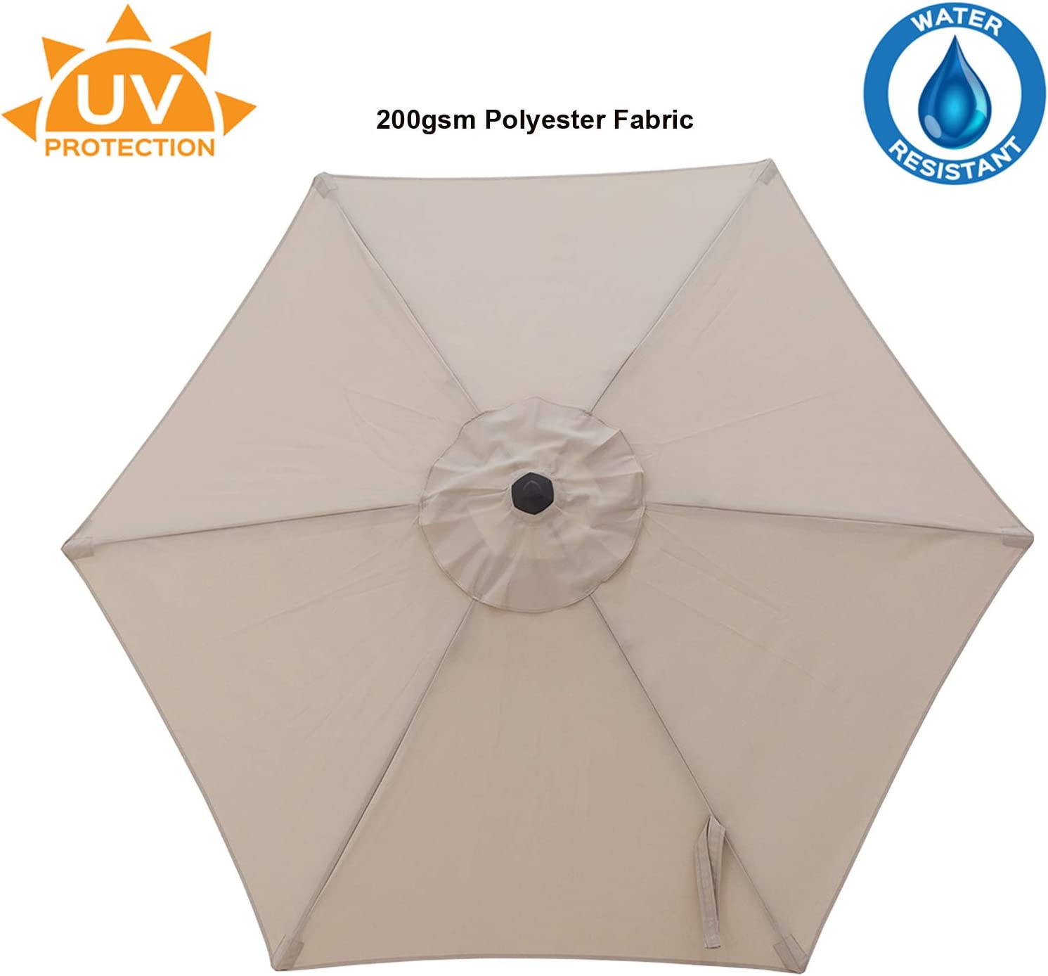 c-hopetree 7'5 outdoor patio furniture bistro cafe table umbrella C-Hopetree 7.5 ft Outdoor Patio Market Table Umbrella with Tilt, Beige – Price Depot