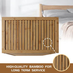 Foldable Bamboo Hamper Laundry Basket with Lid