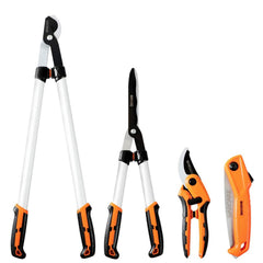 Pruner Set with Bypass Loppers, Hedge Shears, Bypass Pruner & Pruning Saw