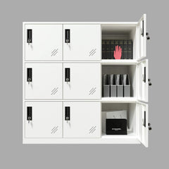9 Door Metal White Storage Cabinet