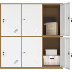 6 Door Metal White Storage Cabinet